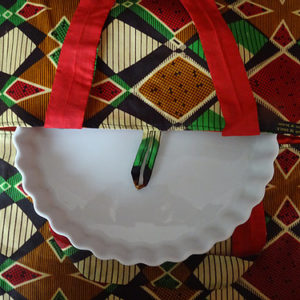 Sac à tarte géométrique rouge vert marron