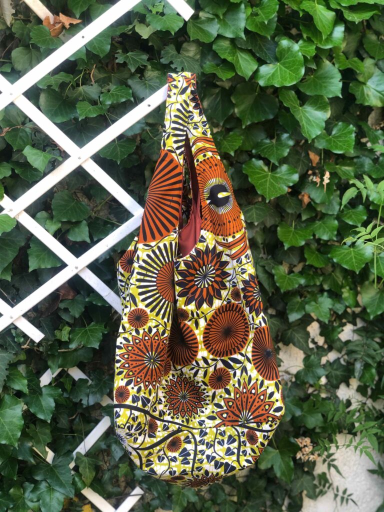 grand sac fleurs marron anis